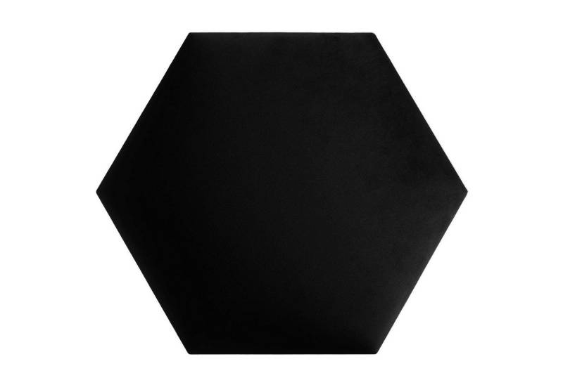 softwalls Kopfteil Wandkissen Stoff - Samt - Wandpaneele, Schwarz - Hexagon, (1 St., 5 (sehr gut), Schalldämmend von softwalls