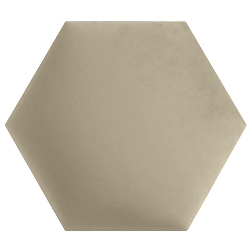 softwalls Wandkissen Hexagon Stoff mit 50mm Polsterung - Bett Kopfteil Wandpolster - Wandverkleidung - Wandpaneele | 40 x 34.5 Creme von softwalls