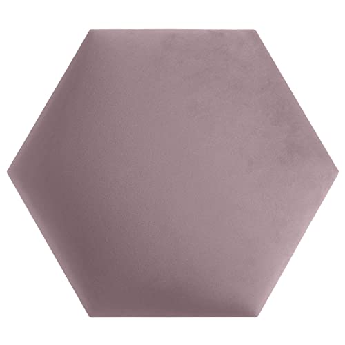 softwalls Wandkissen Hexagon Stoff mit 50mm Polsterung - Bett Kopfteil Wandpolster - Wandverkleidung - Wandpaneele | 40 x 34.5 Zartrosa von softwalls