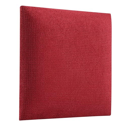 Wandkissen Velour mit 50mm Polsterung - Bett Kopfteil Wandpolster - Wandverkleidung - Wandpaneele | 30 x 30 Cranberry von softwalls