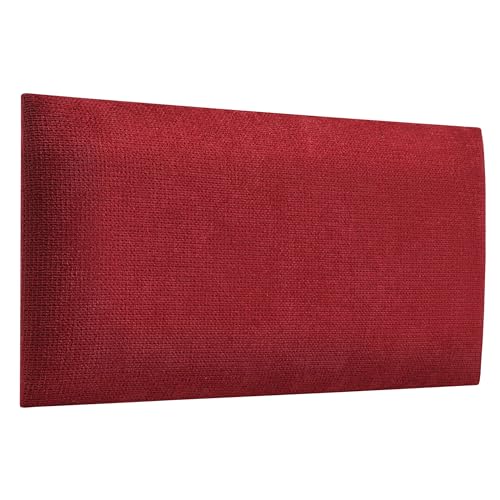 softwalls Wandkissen Velour mit 50mm Polsterung - Bett Kopfteil Wandpolster - Wandverkleidung - Wandpaneele | 60 x 30 Cranberry von softwalls