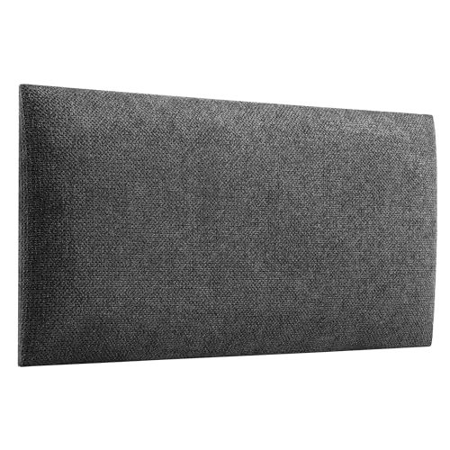 softwalls Wandkissen Velour mit 50mm Polsterung - Bett Kopfteil Wandpolster - Wandverkleidung - Wandpaneele | 60 x 30 Schwarz von softwalls