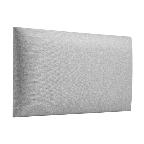 softwalls Wandkissen Webstoff mit 50mm Polsterung - Bett Kopfteil Wandpolster - Wandverkleidung - Wandpaneele | 50 x 30 Silber von softwalls