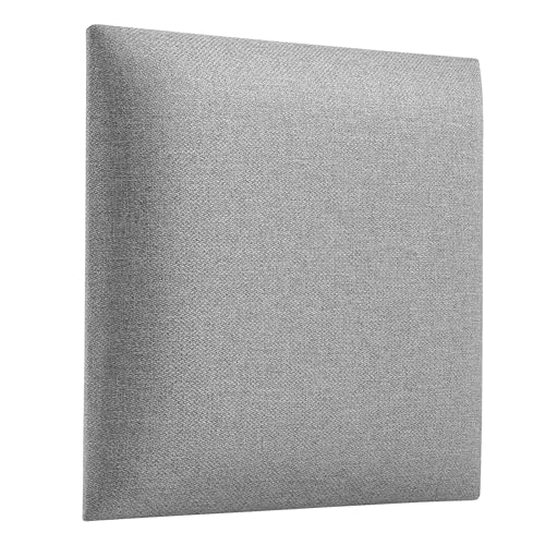 softwalls Wandkissen Webstoff mit 50mm Polsterung - Bett Kopfteil Wandpolster - Wandverkleidung - Wandpaneele | 30 x 30 Silber von softwalls
