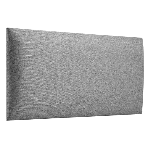 softwalls Wandkissen Webstoff mit 50mm Polsterung - Bett Kopfteil Wandpolster - Wandverkleidung - Wandpaneele | 60 x 30 Hellgrau von softwalls