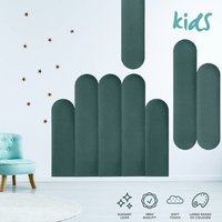 Gepolsterte Wandkissen Wandpaneele Kinderzimmer Zaun Samt Velour - Paneel Wandverkleidung Wanddekoration Wanddeko Stoff von softwallsDE