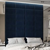 Wandkissen Polster Blau 50x30 Kopfteil Bett Gepolstert - Wandpaneele Paneel Wandverkleidung Wanddekoration Wanddeko Stoff von softwallsDE