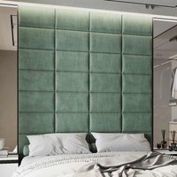 Wandkissen Polster Mint 50x30 Kopfteil Bett Gepolstert - Wandpaneele Paneel Wandverkleidung Wanddekoration Wanddeko Stoff von softwallsDE
