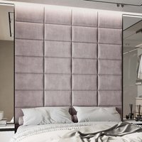 Wandkissen Polster Rosa 50x30 Kopfteil Bett Gepolstert - Wandpaneele Paneel Wandverkleidung Wanddekoration Wanddeko Stoff von softwallsDE