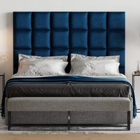 Wandkissen Samt Blau 30x30 Kopfteil Bett Gepolstert - Wandpaneel Paneel Wandverkleidung Wanddekoration Wanddeko Polster von softwallsDE