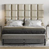 Wandkissen Samt Creme 30x30 Kopfteil Bett Gepolstert - Wandpaneel Paneel Wandverkleidung Wanddekoration Wanddeko Polster von softwallsDE
