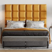 Wandkissen Samt Goldgelb 30x30 Kopfteil Bett Gepolstert - Wandpaneel Paneel Wandverkleidung Wanddekoration Wanddeko Polster von softwallsDE