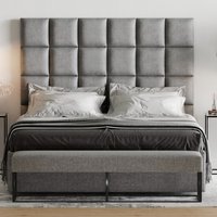 Wandkissen Samt Hellgrau 30x30 Kopfteil Bett Gepolstert - Wandpaneel Paneel Wandverkleidung Wanddekoration Wanddeko Polster von softwallsDE