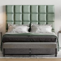 Wandkissen Samt Mint 30x30 Kopfteil Bett Gepolstert - Wandpaneel Paneel Wandverkleidung Wanddekoration Wanddeko Polster von softwallsDE