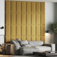 Wandpolster Velour Curcuma Gelb 60x30 cm - Wandkissen Mit Extra Weicher 50 Mm Polsterung von softwallsDE