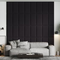 Wandpolster Velour Schwarz 60x30 cm - Wandkissen Mit Extra Weicher 50 Mm Polsterung von softwallsDE