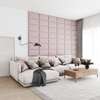 Wandpolster Webstoff Rosa 50x30 Gepolstertes Kopfteil Bett - Wandkissen Wandschutz Schallabsorber Wandverkleidung Wandpaneel von softwallsDE