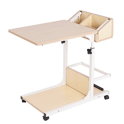 soges Beistelltisch Pflegetisch Hochverstellbarer Computertisch Laptoptisch PC Notebook Tisch Laptopständer Notebookständer mit Rollen und Stauraum für kleinen Artikeln,Weiß Ahorn soges Beistelltisch Pflegetisch Hochverstellbarer Computertisch Laptoptisch PC Notebook Tisch Laptopständer Notebookständer mit Rollen und Stauraum für kleinen Artikeln,Weiß Ahorn von soges