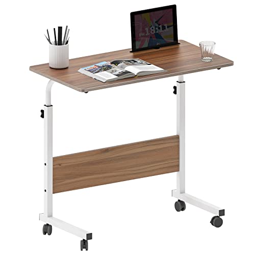 soges Computertisch Beistelltisch Laptoptisch höhenverstellbar PC-Tisch mit Rollen und Einschnitt 80CM*40CM,05#3-80OK von soges