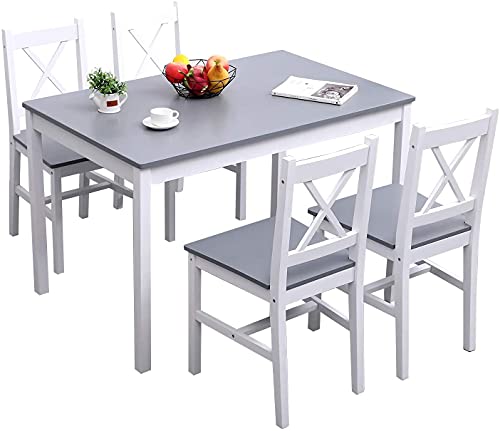 soges Esstisch mit 4 Stühlen Essgruppen Esstisch Set Stühle Esszimmertisch Esszimmerstühle 4er Set aus Holz von soges