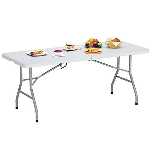 soges Gartentisch Campingtisch extra großer Außentisch Klapptisch Esstisch BBQ Tisch faltbares Design aus Aluminium Keine Montage und leicht zu tragen,180 * 74 cm von soges