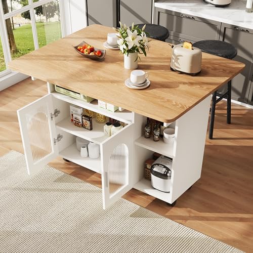 soges Kücheninsel,Modernes Küchensiland, Küchenschrank, Abnehmbare Servierwagen buffetschrank, Speisewagen mit Holzmaserung, buffetschrank, Multifunktionale Esstisch mit Speicherraum,Weiß soges Kücheninsel,Modernes Küchensiland, Küchenschrank, Abnehmbare Servierwagen buffetschrank, Speisewagen mit Holzmaserung, buffetschrank, Multifunktionale Esstisch mit Speicherraum,Weiß von soges