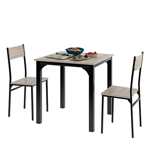 soges Sitzgruppe, Esszimmergruppe Esstisch mit 2 Stühlen, für Balkon & Esszimmer & Wohnzimmer,natürliche Farbe soges Sitzgruppe, Esszimmergruppe Esstisch mit 2 Stühlen, für Balkon & Esszimmer & Wohnzimmer,natürliche Farbe von soges