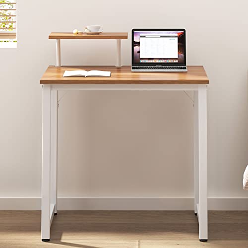 sogesfurniture Kompakt Schreibtisch Computertisch Büromöbel PC Tisch, klein Esstisch Arbeitstisch Bürotisch für PC und Laptop, aus Holz und Metall, 80x40x75cm, Eiche von sogesfurniture