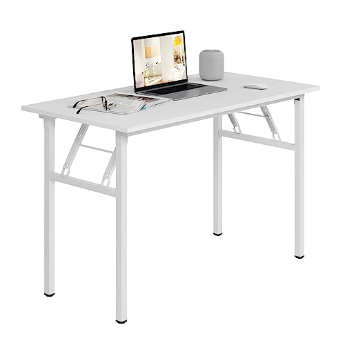 sogesfurniture Schreibtisch Klapptisch 100x60cm Computertisch Büromöbel PC Tisch, Stabil Bürotisch Konferenztisch Klappbar für Zuhause, Büro, Picknick, Garten, Weiß AC5W-100-SF von sogesfurniture