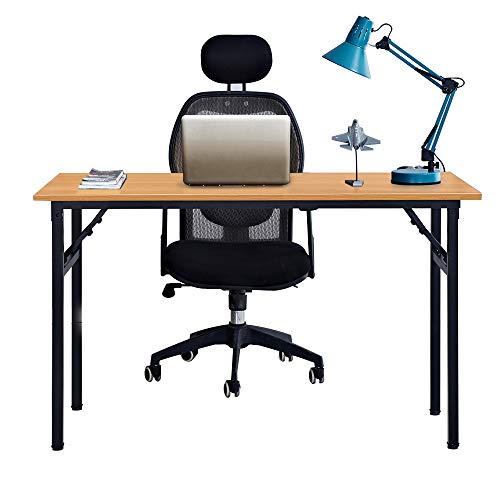 sogesfurniture Schreibtisch Klapptisch 120x60cm Computertisch Büromöbel PC Tisch, Stabil Bürotisch Konferenztisch Klappbar für Zuhause, Büro, Picknick, Garten, Teak&Schwarz AC5TB-120-SF von sogesfurniture