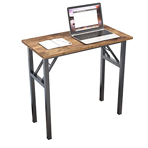 sogesfurniture Schreibtisch klein Klappbar, 80x40cm Klapptisch Computertisch Büromöbel PC Tisch klein Esstisch Arbeitstisch Klappbar für Zuhause, Büro, Picknick, Braun&Schwarz BHEU-AC5FB-8040 von sogesfurniture