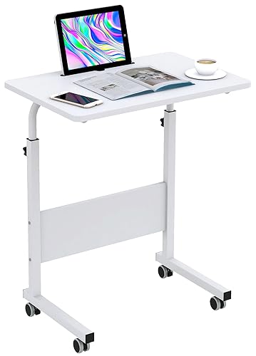 sogesfurniture höhenverstellbarer mobiler Sofa-Beistelltisch mit Tablet-Schlitz, rollbarer Laptop-Ständer, Schreibtischwagen, tragbarer Steh-Laptoptisch, Weiß, 60 cm, BHUS-05#3-60WT sogesfurniture höhenverstellbarer mobiler Sofa-Beistelltisch mit Tablet-Schlitz, rollbarer Laptop-Ständer, Schreibtischwagen, tragbarer Steh-Laptoptisch, Weiß, 60 cm, BHUS-05#3-60WT von sogesfurniture