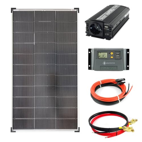 SOLARTRONICS Komplettset 1x120 Watt Solarmodul 1070x585 NM600 Watt Wandler 10A Laderegler Photovoltaik Inselanlage von solartronics