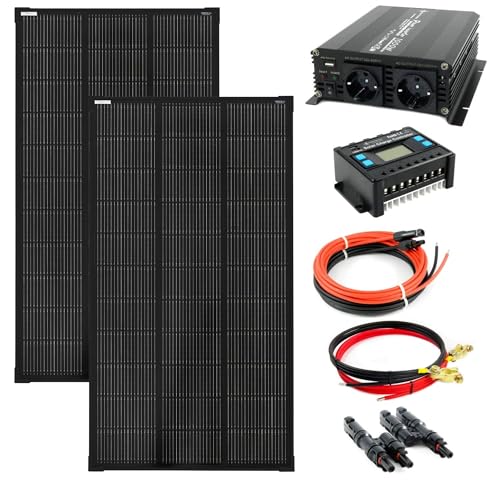 SOLARTRONICS Komplettset 2x 120 Watt Solarmodul 1080x580, NM 1000W Wandler Laderegler Photovoltaik Inselanlage von solartronics