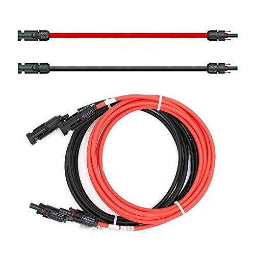 SOLARTRONICS Verlängerungskabel 4mm² inkl. Solarstecker 2x50m TÜV-Zertifiziert - Solar Kabel Verlängerung beidseitig rot/schwarz - Photovoltaik Kabel mit Stecker - Solarkabel - Made in Germany von solartronics