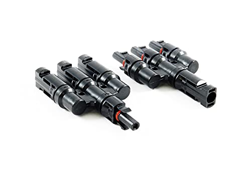 SOLARTRONICS Y-Steckverbinder Paar Verteiler für Solarstecker Solarpanel Photovoltaik 2- bis 6-fach Kupplung 1000V PV Solarkabelverbinder Wasserdicht IP67 Schwarz UV-beständig (3-fach) von solartronics