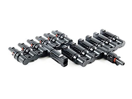 SOLARTRONICS Y-Steckverbinder Paar Verteiler für Solarstecker Solarpanel Photovoltaik 2- bis 6-fach Kupplung 1000V PV Solarkabelverbinder Wasserdicht IP67 Schwarz UV-beständig (6-fach) von solartronics