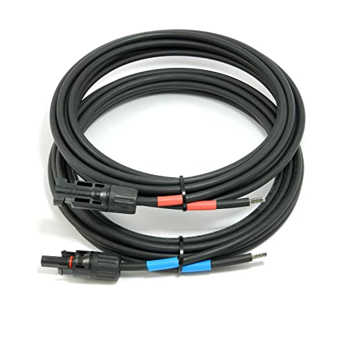 solartronics Verbindungskabel 6mm² H1Z2Z2-K Solarkabel schwarz mit Stecker einseitig für Solarmodul zum Laderegler Verteiler GAK PV, UV-fest, flexibel, Made in Germany (1m - 6mm²) von solartronics