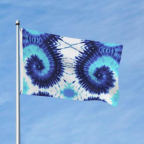 1,5 x 0,9 m Flaggen, dunkelhellblaue Batikflaggen für drinnen und draußen von soldwellsd