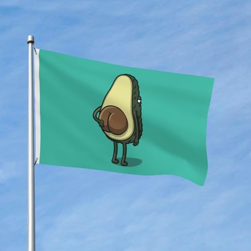 1,5 x 0,9 m Flaggen, lustige Cartoon-Avocado-Flaggen für drinnen oder draußen von soldwellsd
