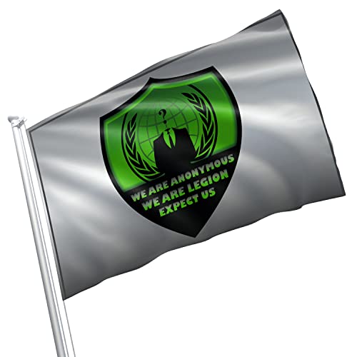 Anonymous Flaggenbanner, 90 x 152 cm, lebendige Farben, doppelt genähte Messingösen, Schwarz von soldwellsd