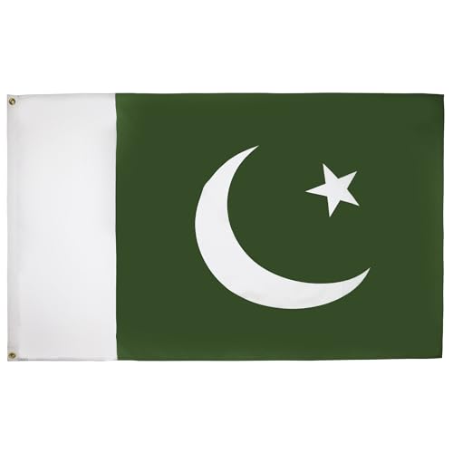 Pakistan-Flagge – 150 x 90 cm – 100D Polyester Pakistanisches Banner mit zwei Metallösen – farbecht – lebendige Farben – 90 cm – 90 cm von soldwellsd