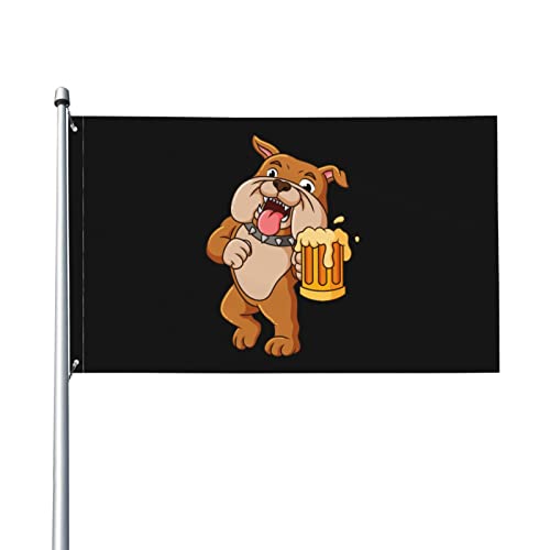 The Dog Drinking Beer Flag 3x5 Feet Outdoor Garden Decoration Banner Indoor Family Holiday Fashion Party Decoration Flags von soldwellsd
