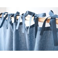 Blauer Vorhang Mit Bändern. Medium Linen | 160 G/M2 - 1 Stück von solinen