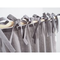 Grauer Leinenvorhang Aus Medium Leinen | 160 G/M2. Vorhang Mit Bändern von solinen