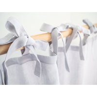 Light Gray Vorhang Mit Krawatten Aus Medium Leinen(160 G/2/Leinenvorhänge Bändern 100% Leinen 1 Stück von solinen