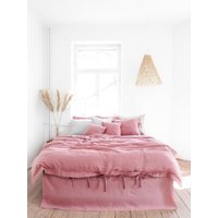 Stonewashed Leinenbettwäsche | 1 Bettbezug Staubig Rosa Farbe Bettwäsche von solinen