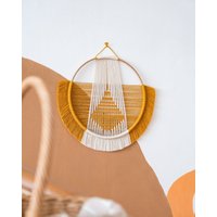 Kreis Makramee Wanddekor, Textiler Wandbehang, Faser Wandkunst, Weben Dekor, Stammes-Wand-Dekor, Neues Haus Geschenk, Zuhause Geschenk von solisofficial