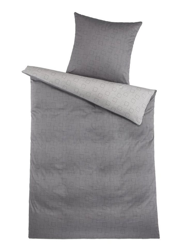 Bettwäsche Bettwäsche 135 cm x 200 cm Wende grau, soma, Baumolle, 2 teilig, Bettbezug Kopfkissenbezug Set kuschelig weich hochwertig von soma