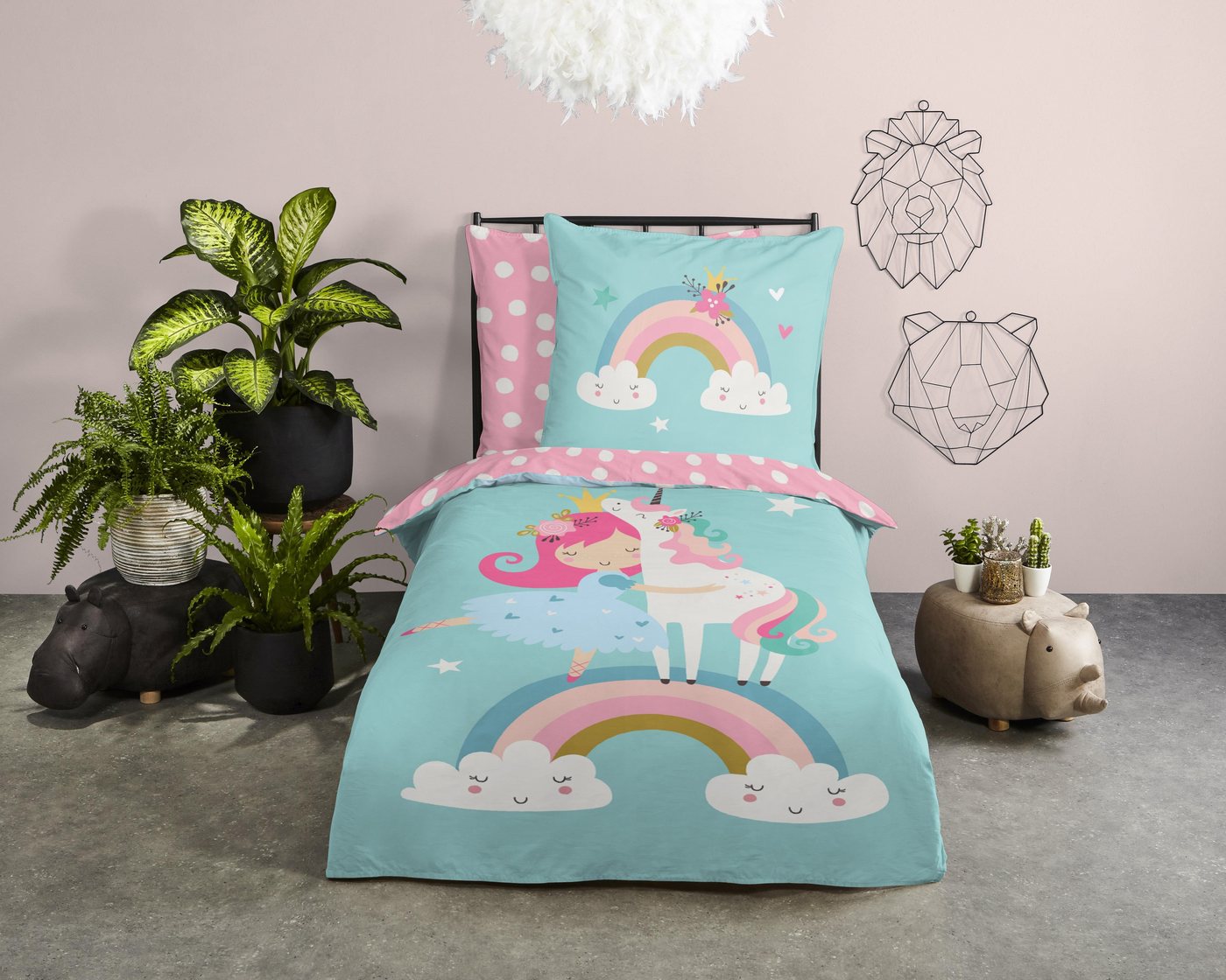 soma Bettwäsche Einhorn Regenbogen Prinzessin hellblau rosa, Renforcé, 2 teilig, 135x200 Reißverschluss Wende Kind Mädchen, Einhorn, Rosa unicorn blau soma Bettwäsche Einhorn Regenbogen Prinzessin hellblau rosa, Renforcé, 2 teilig, 135x200 Reißverschluss Wende Kind Mädchen, Einhorn, Rosa unicorn blau von soma